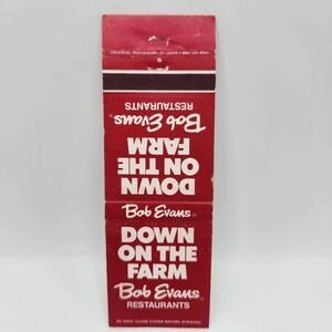 Vintage Matchbook Bob Evans Restaurants Down on The Farm Ohio